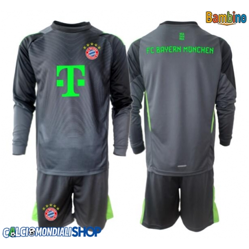Maglie da calcio Bayern Munich Portiere Seconda Maglia Bambino 2025-26 Manica Lunga + Pantaloni corti)